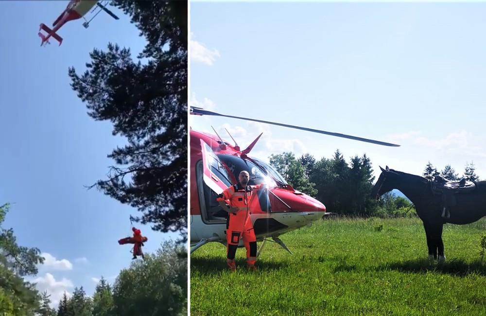 Foto: VIDEO: Pri Strážove sa vážne zranil fínsky cyklista, z náročného terénu ho evakuovali leteckí záchranári