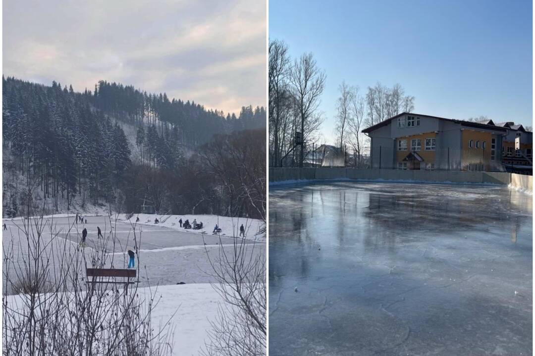 FOTO: V týchto obciach otvorili ďalšie klziská. Na Kysuciach hrajú hokej na zamrznutom rybníku