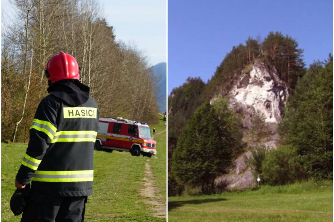 FOTO: Na Slnečných skalách uviazla zranená lezkyňa, vyslobodiť ju museli hasiči