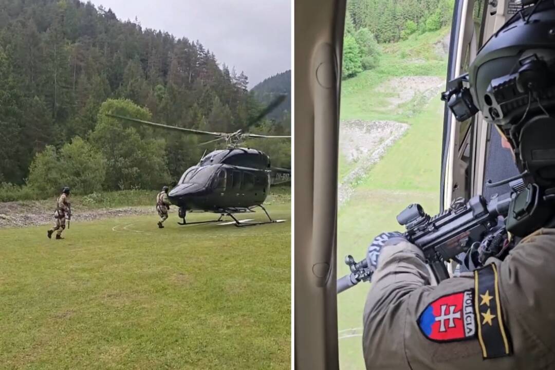 Foto: VIDEO: V Jasnej sa strieľalo z letiaceho vrtuľníka. Pohotovostný policajný útvar zo Žiliny zorganizoval výcvik