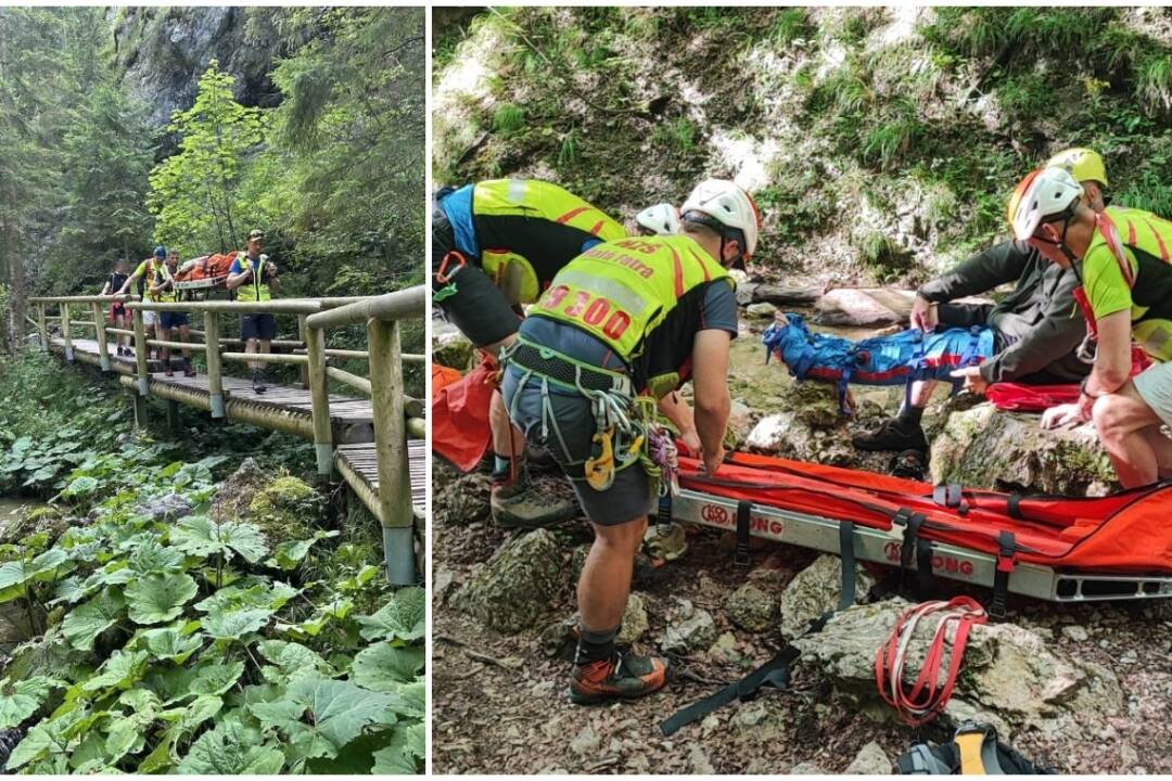 Foto: V Jánošíkových dierach sa zranili dvaja turisti, jedného nevedeli záchranári nájsť