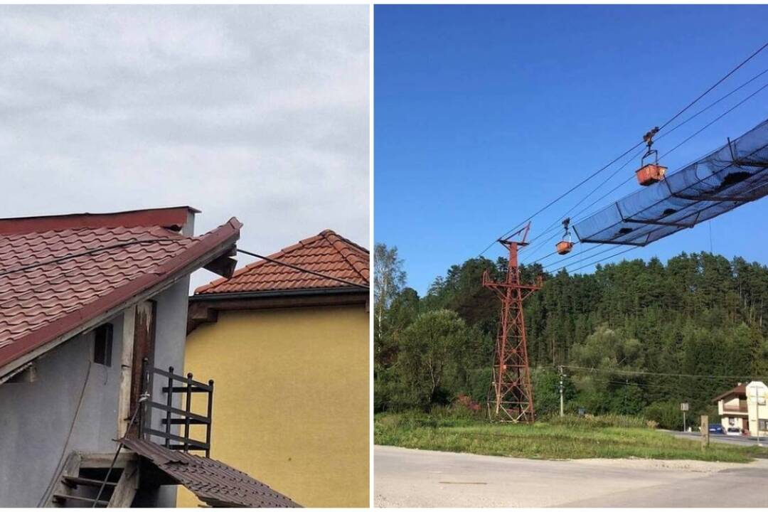 Foto: Lanovka pri Žiline, ktorá sa roztrhla a poškodila domy, je opäť v prevádzke