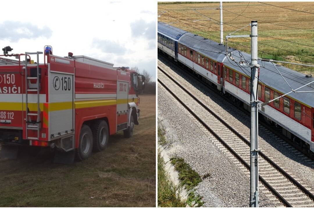 Foto: Rýchliku zo Žiliny začal horieť rušeň, doprava na Bratislavu je prerušená