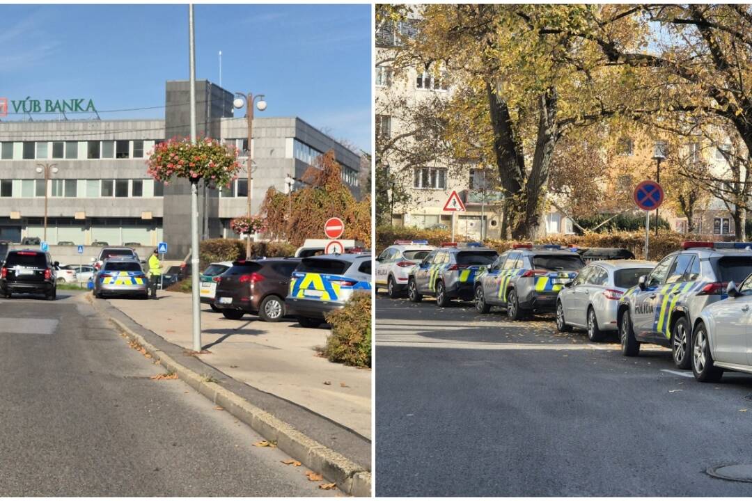 FOTO: Pred mestským úradom stoja desiatky policajtov. Dôvodom je náhla návšteva ministra