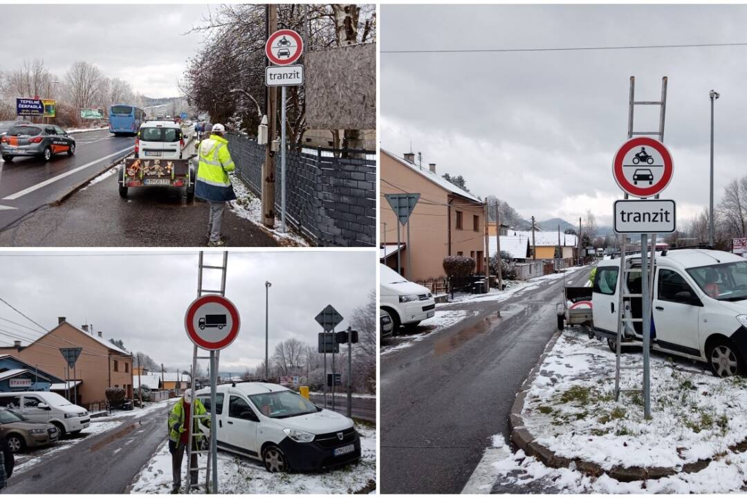 Foto: Ďalšia obec pri hlavom ťahu na Kysuce zakázala tranzit. Vyvolala rozporuplné reakcie