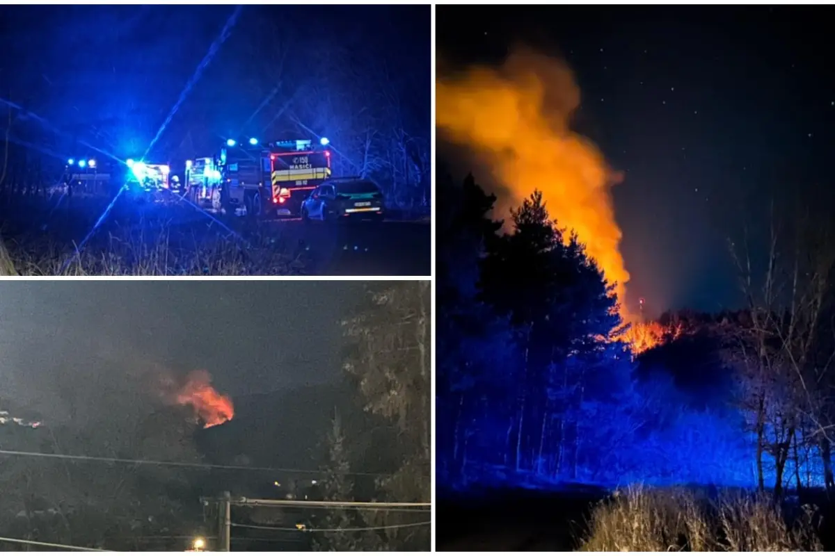 FOTO: Požiar v neprístupnom teréne nad Žilinou nezasiahol les. Starosta Hôrok ďakuje hasičom