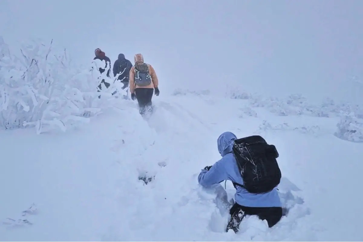 Foto: VIDEO: Trojica turistov v Malej Fatre blúdila v snehovej búrke. Hlbokým snehom sa brodili do bezpečia