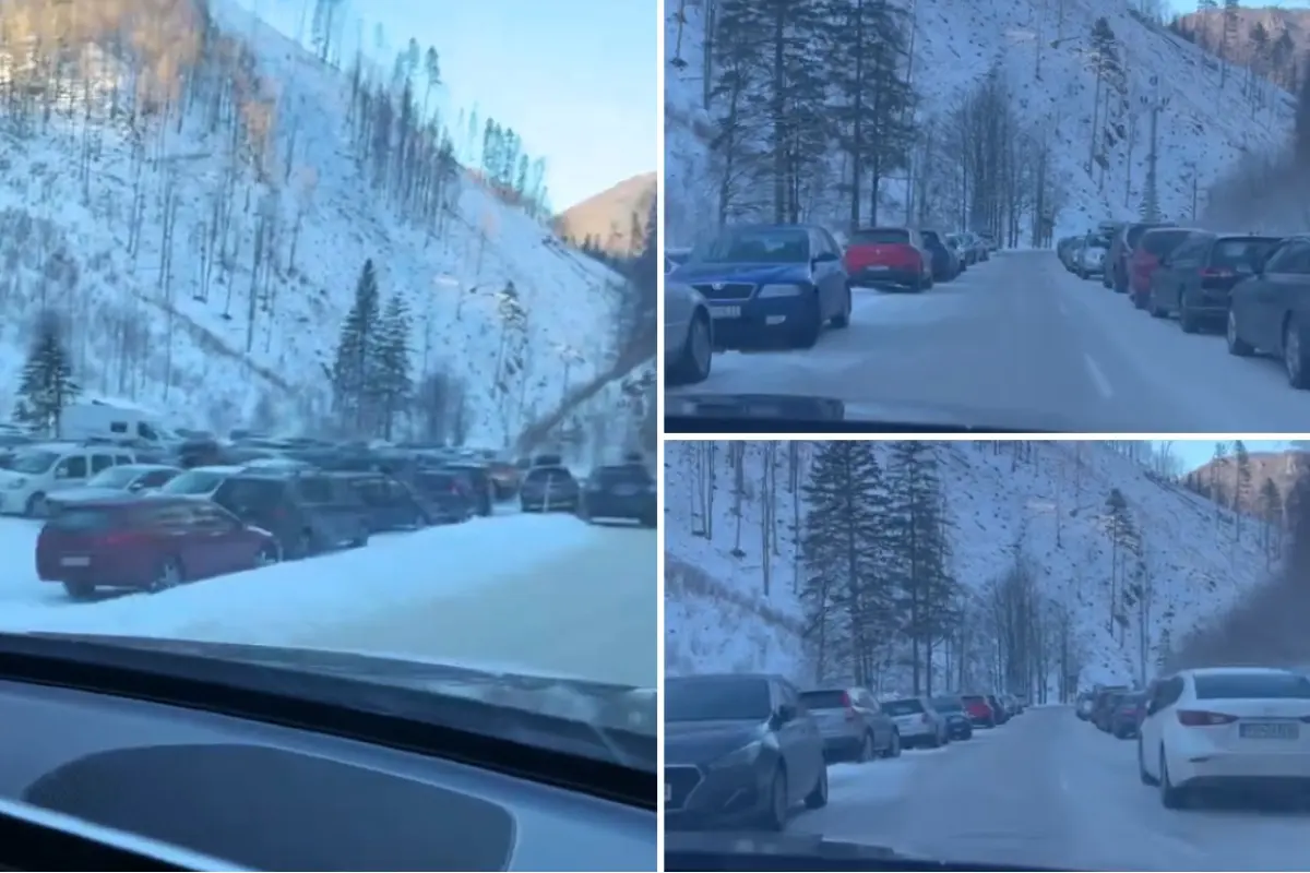 Foto: Zástupy áut, kam až oko dohliadne. Lyžiarske strediská v Žilinskom kraji zažili víkendový nával