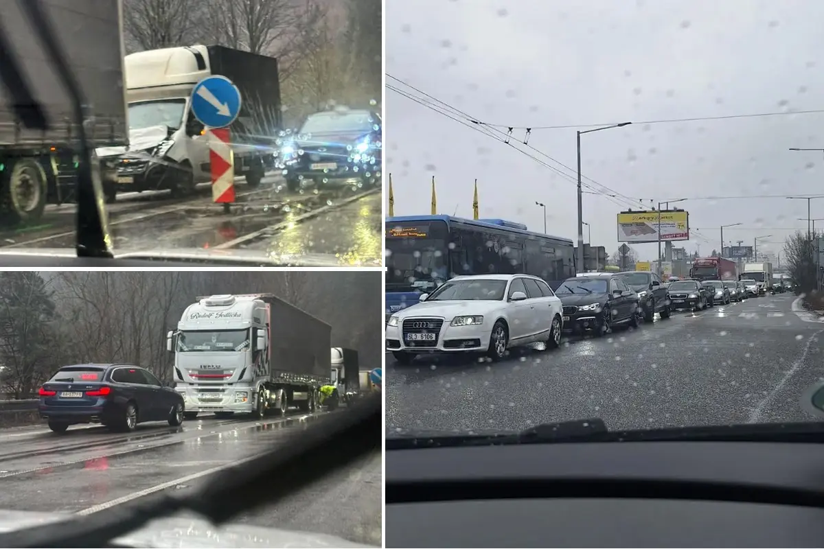 Foto: Pod Strečnom sa stala druhá nehoda. Cesta je neprejazdná, doprava v Žiline kolabuje