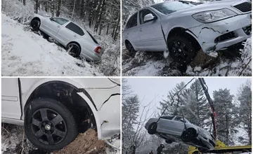 FOTO: Žilinský vodič mal šťastie v nešťastí. Pred hrozivým pádom z kopca ho zachránil peň