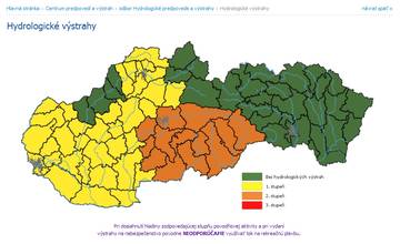 V nedeľu platí pre Žilinu hydrologická výstraha do 20:00